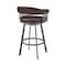 Armen Living Chelsea 25" Swivel Counter Stool with Java Silver Finish and Chocolate Faux Leather LCCSBAJVCHO26 - alternate 10